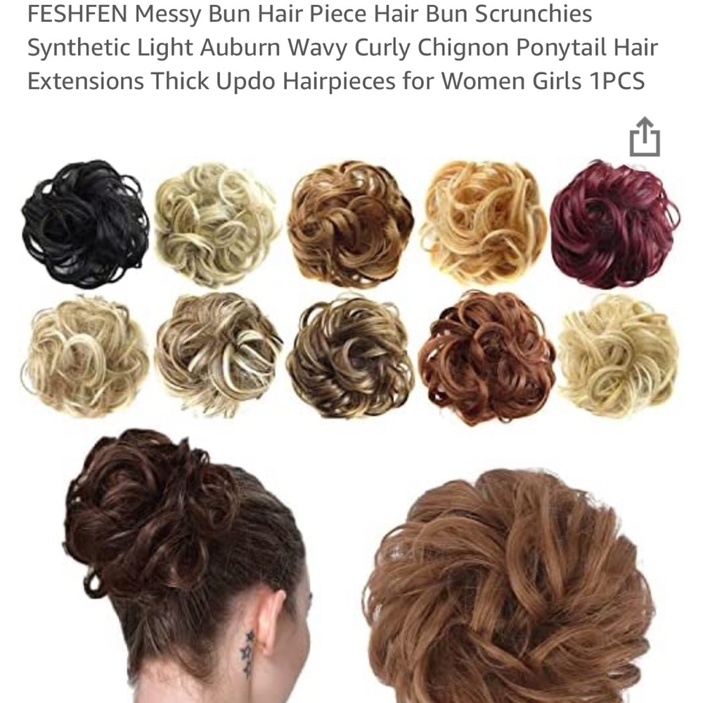 Feshfen Messy Hair Bun In Light Auburn